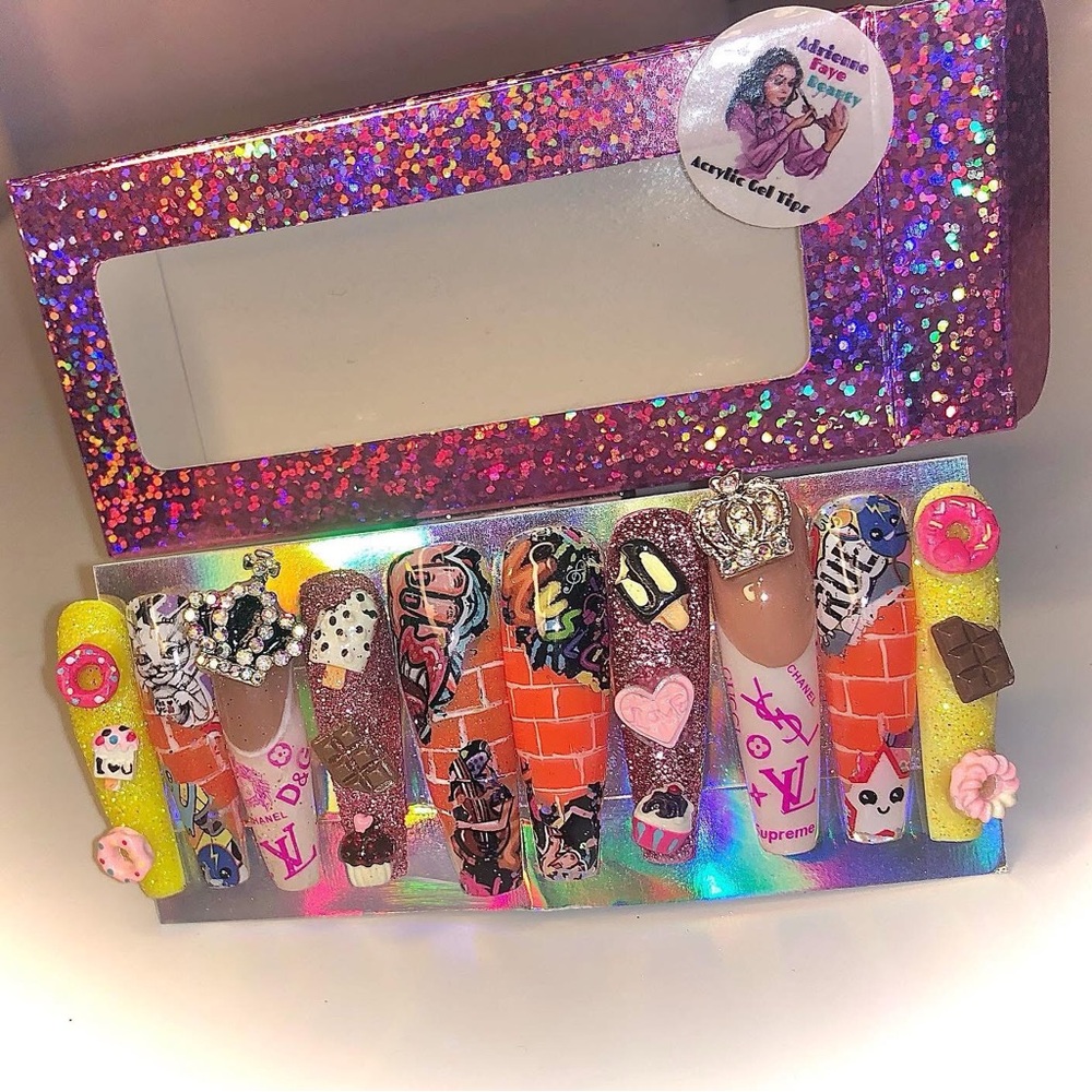 Colorful Designer Street Art Press-On Nails